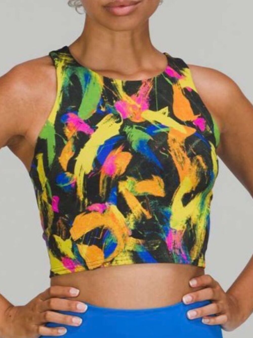 Lululemon Invigorate Training Tank Top Undertone Black Multi Built In Bra 4